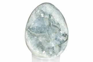 Crystal Filled Celestine (Celestite) Egg Geode - Madagascar #274362