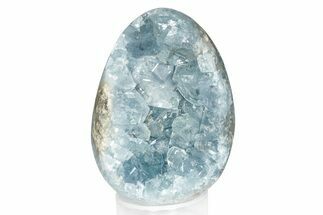 Crystal Filled Celestine (Celestite) Egg Geode - Madagascar #274360