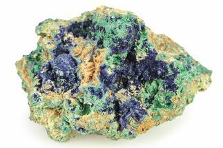 Sparkling Druzy Azurite and Malachite on Dolomite - Morocco #274502