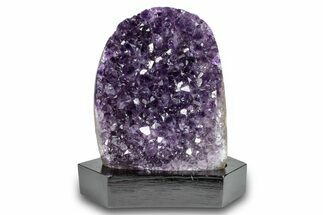 Grape Jelly Amethyst Geode With Wood Base - Uruguay #275687