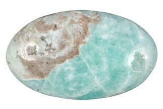 Polished Blue Caribbean Calcite Palm Stone #275574