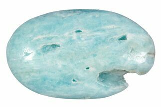 Polished Blue Caribbean Calcite Palm Stone #275577