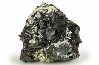 Quartz Crystals and Cubic Pyrite on Lustrous Sphalerite - Peru #276054