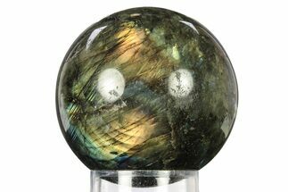Flashy, Polished Labradorite Sphere - Great Color Play #277271