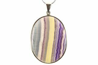 Banded Fluorite Pendant (Necklace) - Sterling Silver #278477