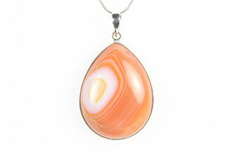 Banded Carnelian Agate Pendant - Sterling Silver #278478