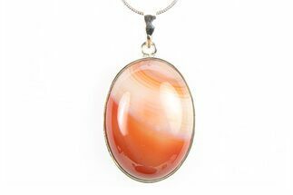 Banded Carnelian Agate Pendant - Sterling Silver #278481