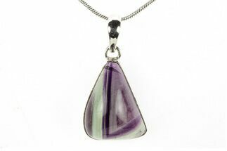 Banded Fluorite Pendant (Necklace) - Sterling Silver #278743