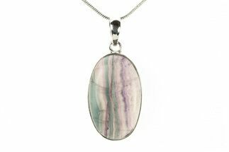 Banded Fluorite Pendant (Necklace) - Sterling Silver #278747