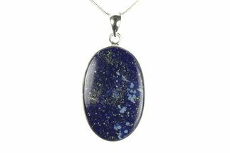 Polished Lapis Lazuli Pendant (Necklace) - Sterling Silver #278783