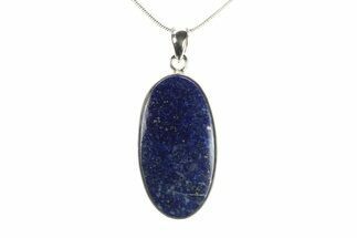 Polished Lapis Lazuli Pendant (Necklace) - Sterling Silver #278799