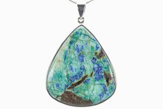 Polished Malachite & Azurite Pendant - Siberia #279035