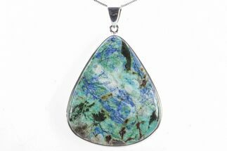 Polished Malachite & Azurite Pendant - Siberia #279044