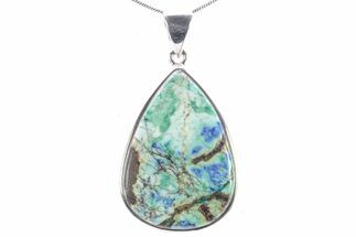 Polished Malachite & Azurite Pendant - Siberia #279060