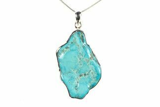 Kingman Turquoise Pendant (Necklace) - Sterling Silver #278574