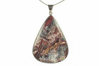 Polished Crazy Lace Agate Pendant - Mexico #279140