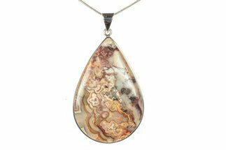 Polished Crazy Lace Agate Pendant - Mexico #279144