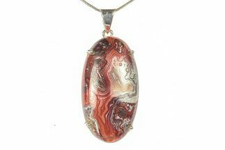 Polished Crazy Lace Agate Pendant - Mexico #279147