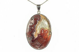 Polished Crazy Lace Agate Pendant - Mexico #279156