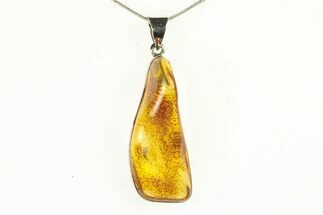 Polished Baltic Amber Pendant (Necklace) - Sterling Silver #279187