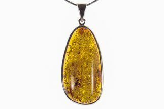 Polished Baltic Amber Pendant (Necklace) - Sterling Silver #279203