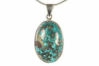 Persian Turquoise Pendant (Necklace) - Sterling Silver #279293
