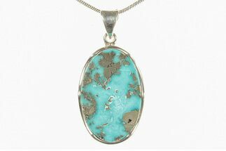 Persian Turquoise Pendant (Necklace) - Sterling Silver #279296