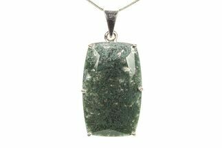 Polished Colorful Moss Agate Pendant - Sterling Silver #279602