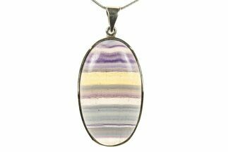 Banded Fluorite Pendant (Necklace) - Sterling Silver #279647