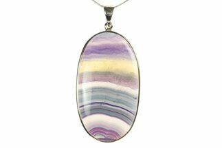Banded Fluorite Pendant (Necklace) - Sterling Silver #279684