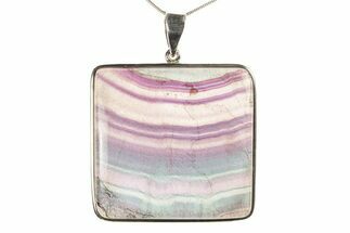 Banded Fluorite Pendant (Necklace) - Sterling Silver #279689