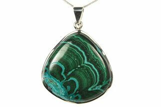 Vibrant Malachite & Chrysocolla Pendant - Sterling Silver #279724