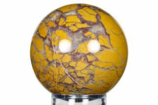 Polished Brecciated Yellow-Orange Jasper Sphere - California #279682