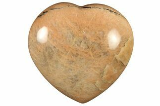 Polished Peach Moonstone Heart - Madagascar #280433