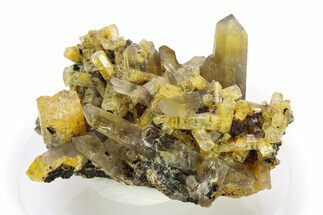 Gemmy Heliodor Crystals w/ Smoky Quartz - Namibia #281664