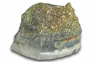 Iridescent Rainbow Pyrite In Septarian Nodule - Russia #282540