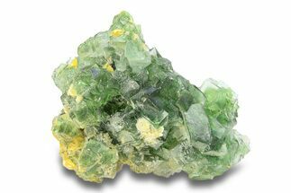 Deep Green Fluorite Cluster with Muscovite - Namibia #284018