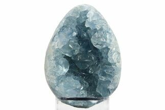 Crystal Filled Celestine (Celestite) Egg Geode - Madagascar #286196