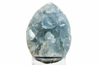 Crystal Filled Celestine (Celestite) Egg Geode - Madagascar #286205