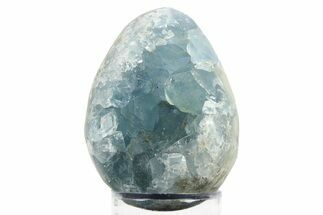 Crystal Filled Celestine (Celestite) Egg Geode - Madagascar #286207