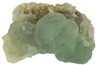 Green Fluorite with Manganese Inclusions on Quartz - Arizona #220908