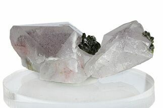 Spotted Phantom Amethyst Crystal Cluster with Epidote - China #290451
