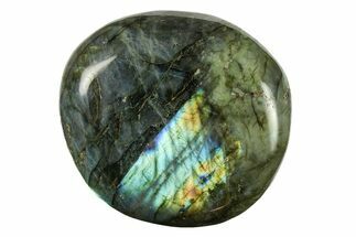 Flashy, Polished Labradorite Palm Stone - Madagascar #290504