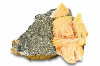 Cerussite Crystals with Bladed Barite on Galena - Morocco #291058