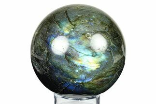 Flashy, Polished Labradorite Sphere - Great Color Play #292093