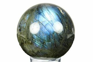 Flashy, Polished Labradorite Sphere - Great Color Play #292098