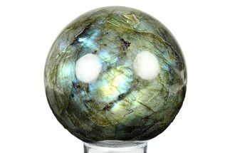Flashy, Polished Labradorite Sphere - Great Color Play #292100