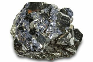 Gleaming Pyrite Crystal Cluster with Galena - Peru #291945
