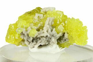Lemon-Yellow Sulfur Crystal Cluster - Italy #293258