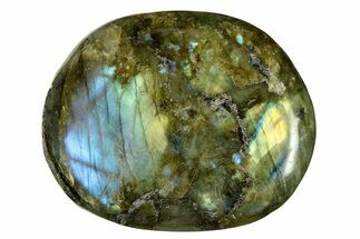 Flashy, Polished Labradorite Palm Stone - Madagascar #290539